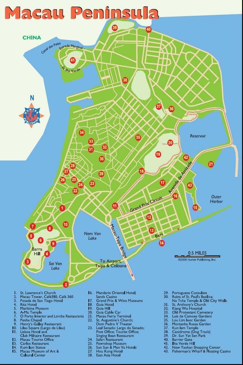 Macao mappa visite turistiche