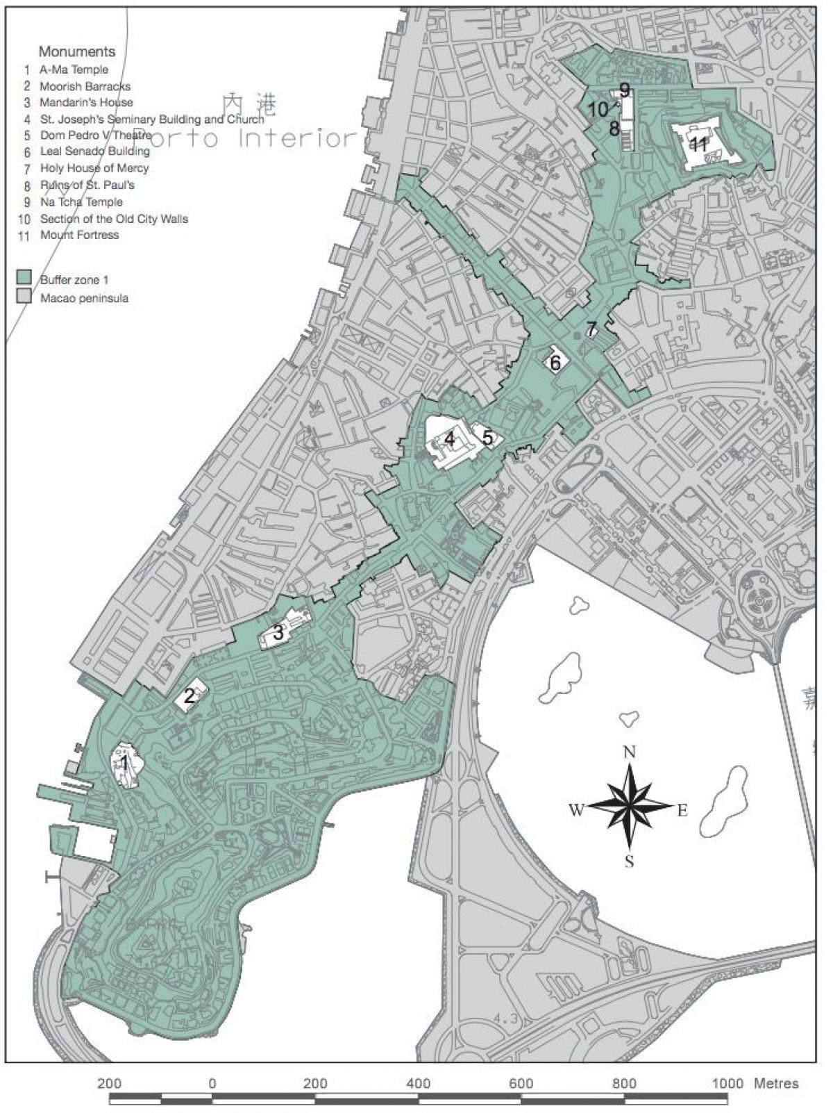 mappa centro storico di Macao