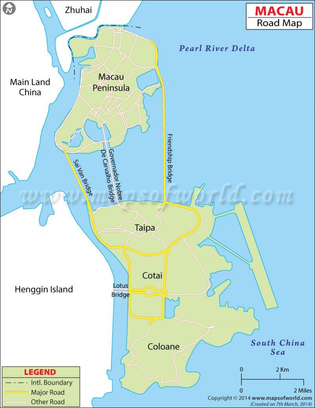 Penisola di macao la mappa