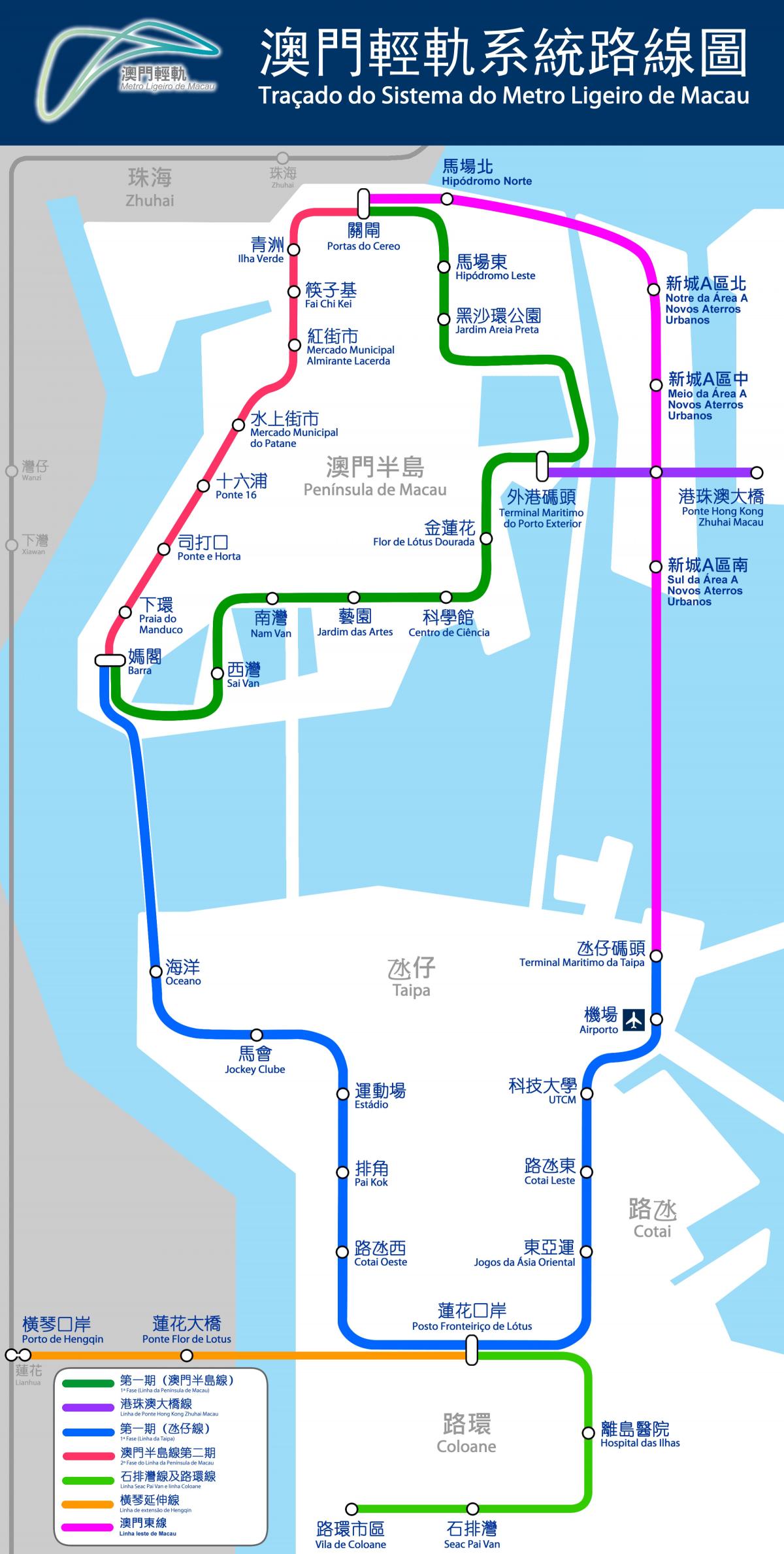 mappa di Macao treno