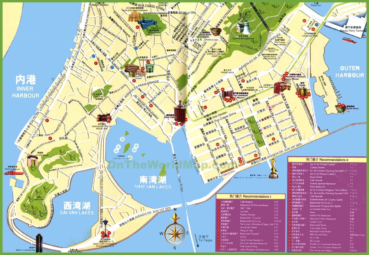 località turistiche di Macao la mappa