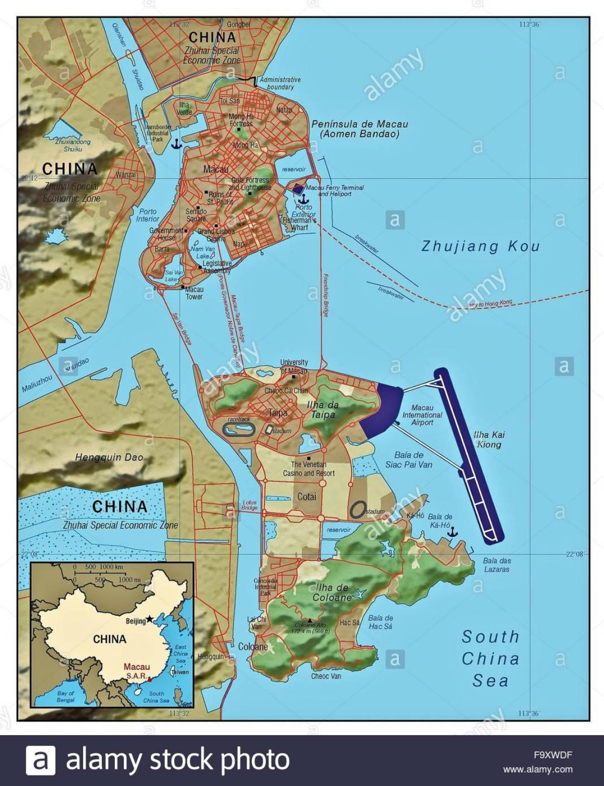 Macau paese nella mappa del mondo