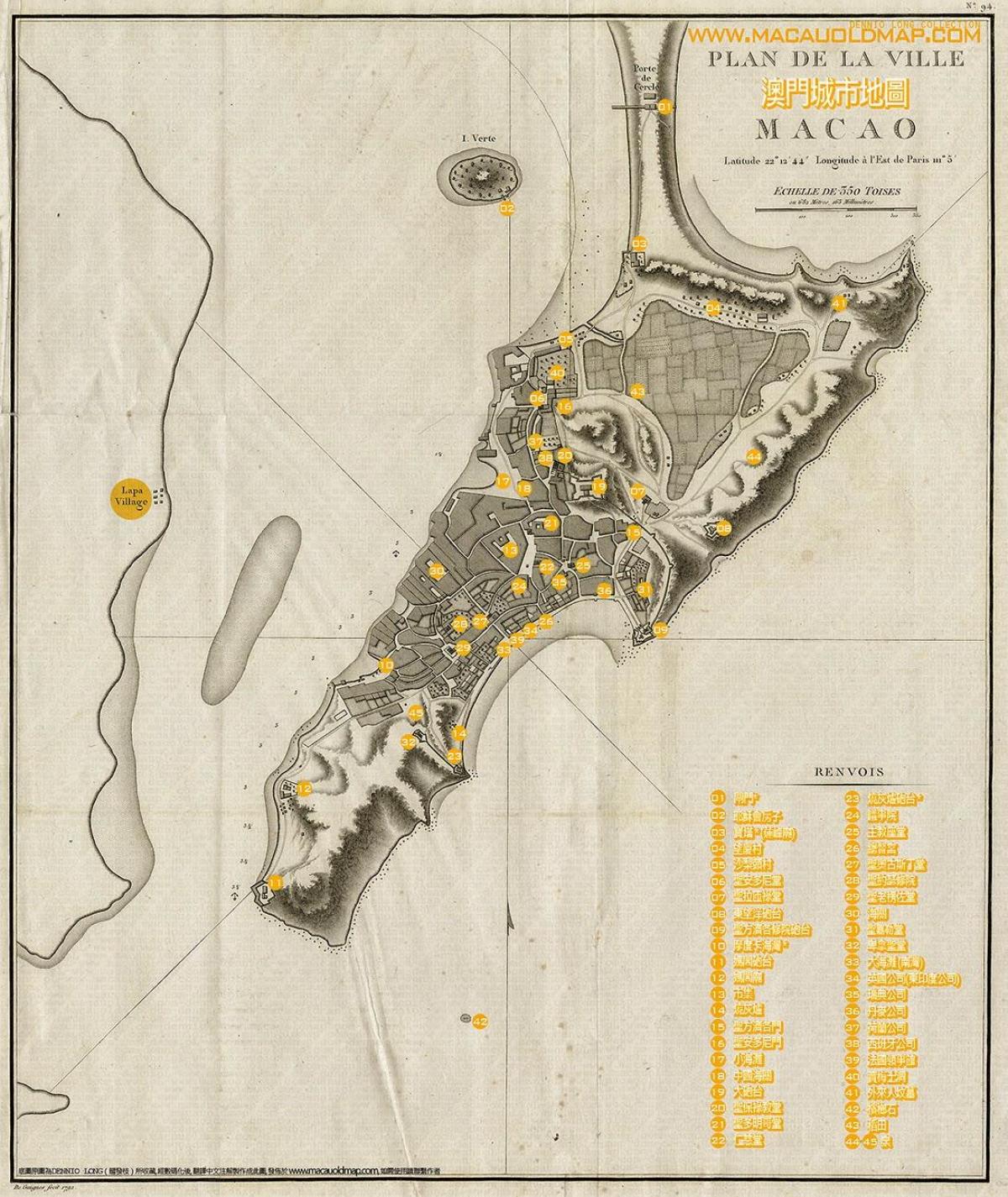 vecchio Macao la mappa