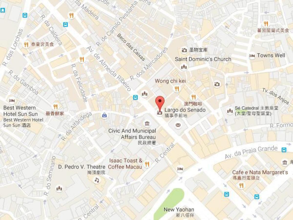 mappa di piazza del senato Macau