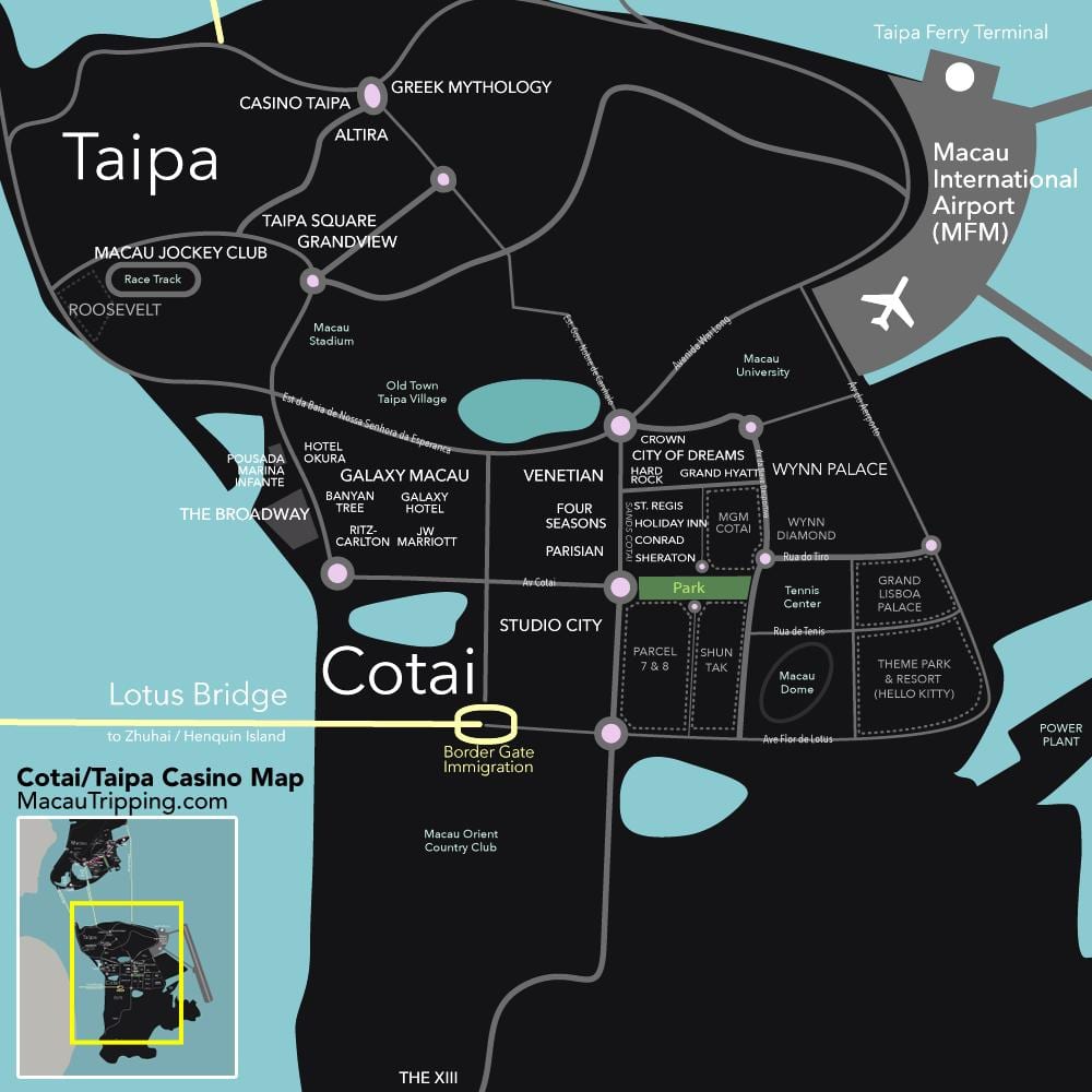 mappa di Macao cotai