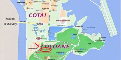 La mappa dei traghetti di Macao 
