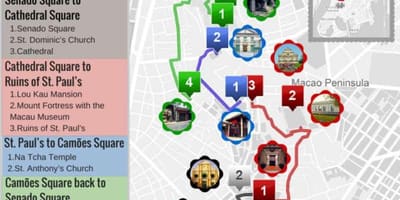 Mappa di la rovina di san paolo Macau