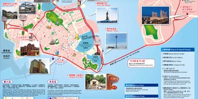 Mappa attrazioni turistiche di Macao